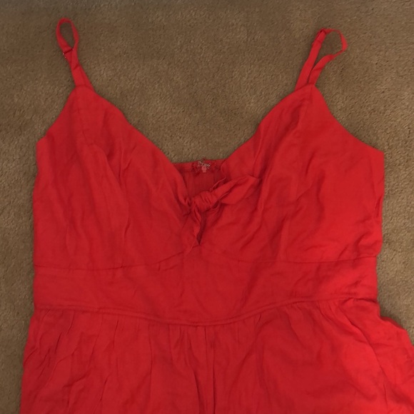 Francesca’s Red Tie Front Jumpsuit - Picture 3 of 3